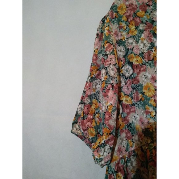 NWT Missguided Women's Multicolor Floral Print Half Sleeve Shift Dress Size 16 - Picture 4 of 7